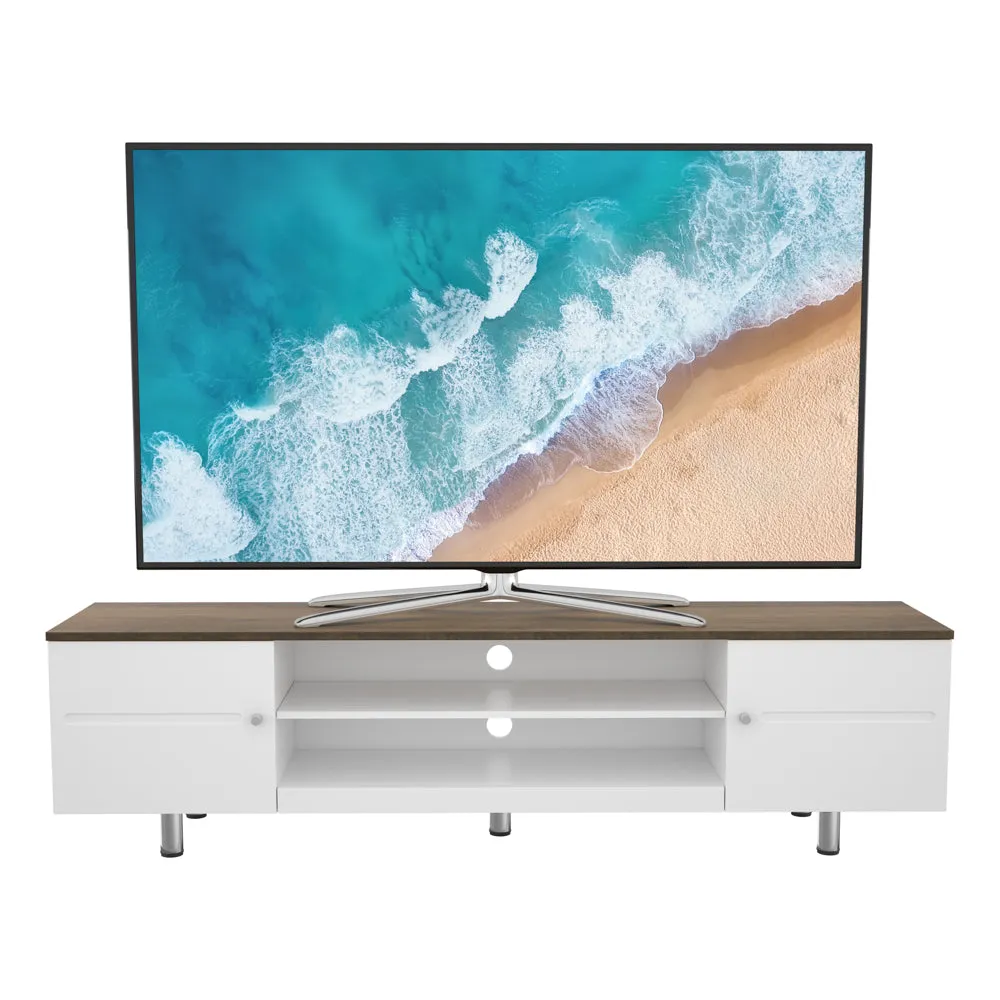 AVF Whitesands 1.9M TV Stand - Satin White | FS1900WSSW