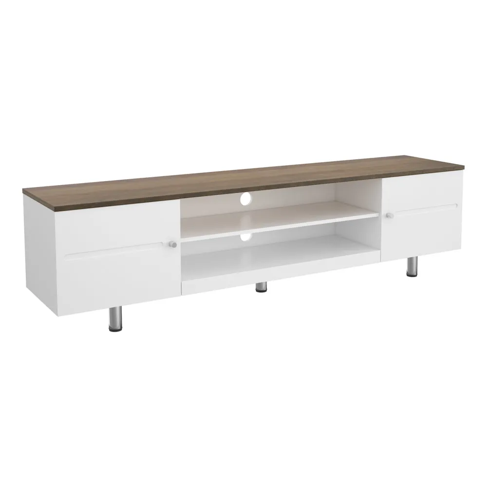 AVF Whitesands 1.9M TV Stand - Satin White | FS1900WSSW
