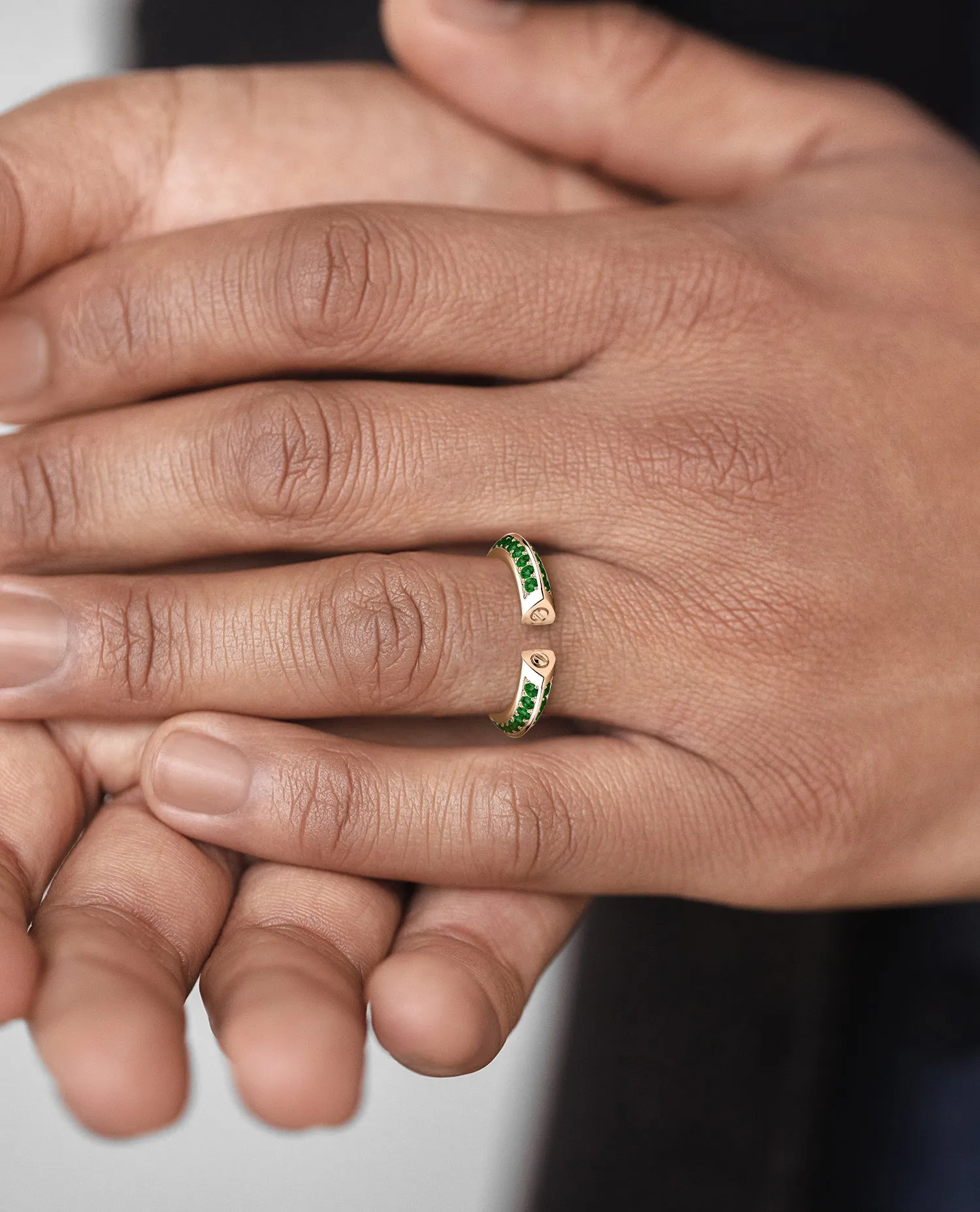 BASIN Gold Ring with 1.85ct Emeralds
