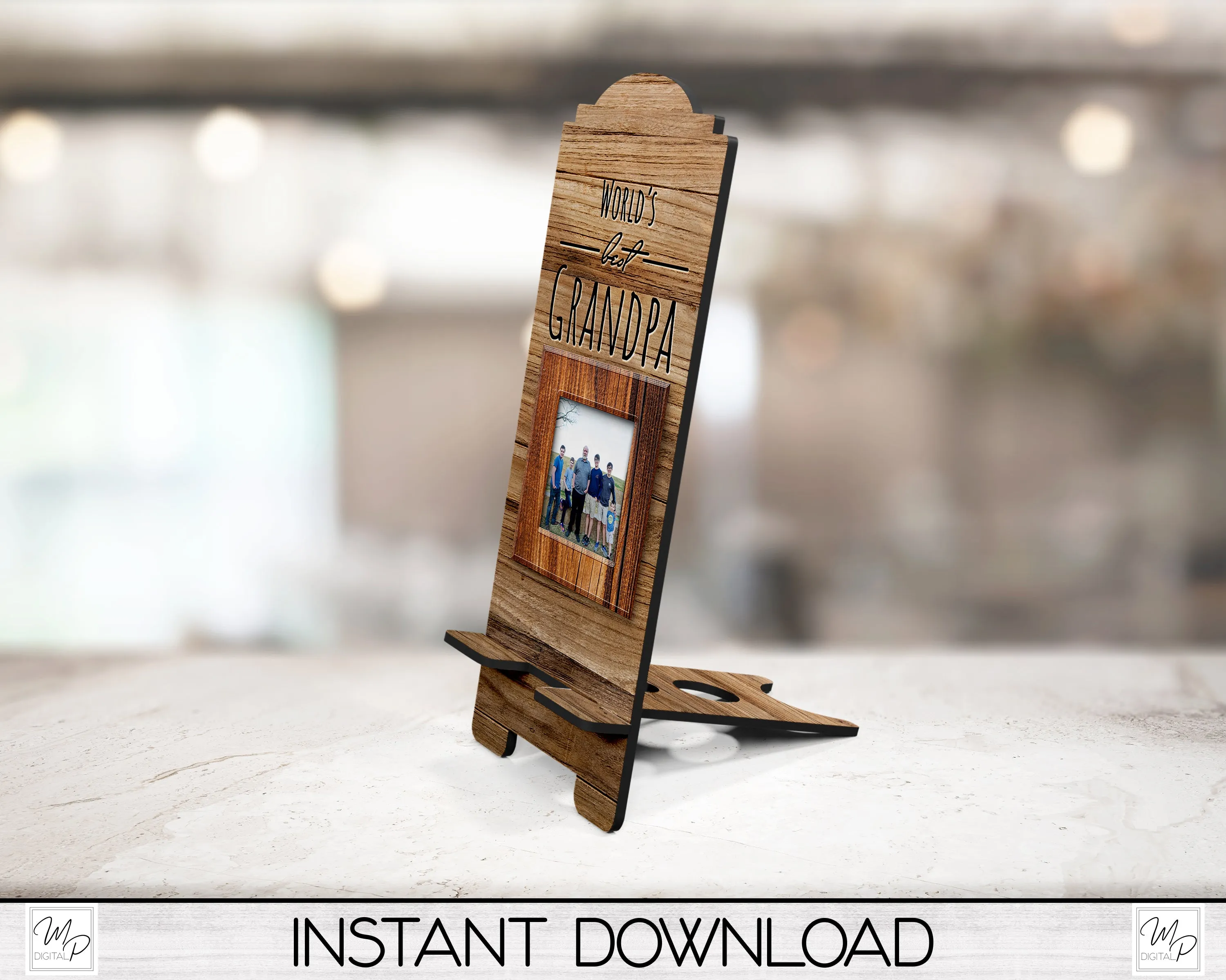 Best Grandpa Ever Cell Phone Stand PNG for Sublimation Design, Digital Download
