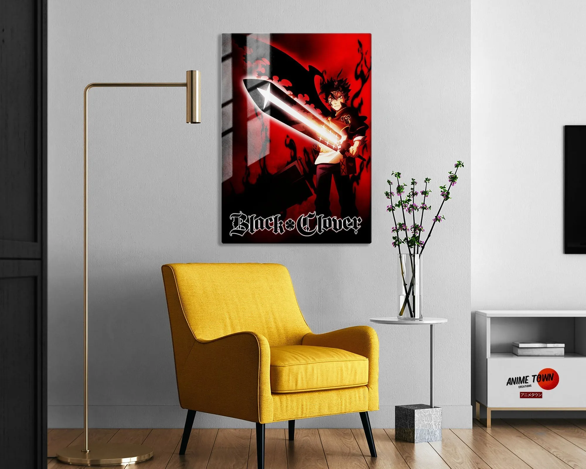 Black Clover Asta Red Metal Poster