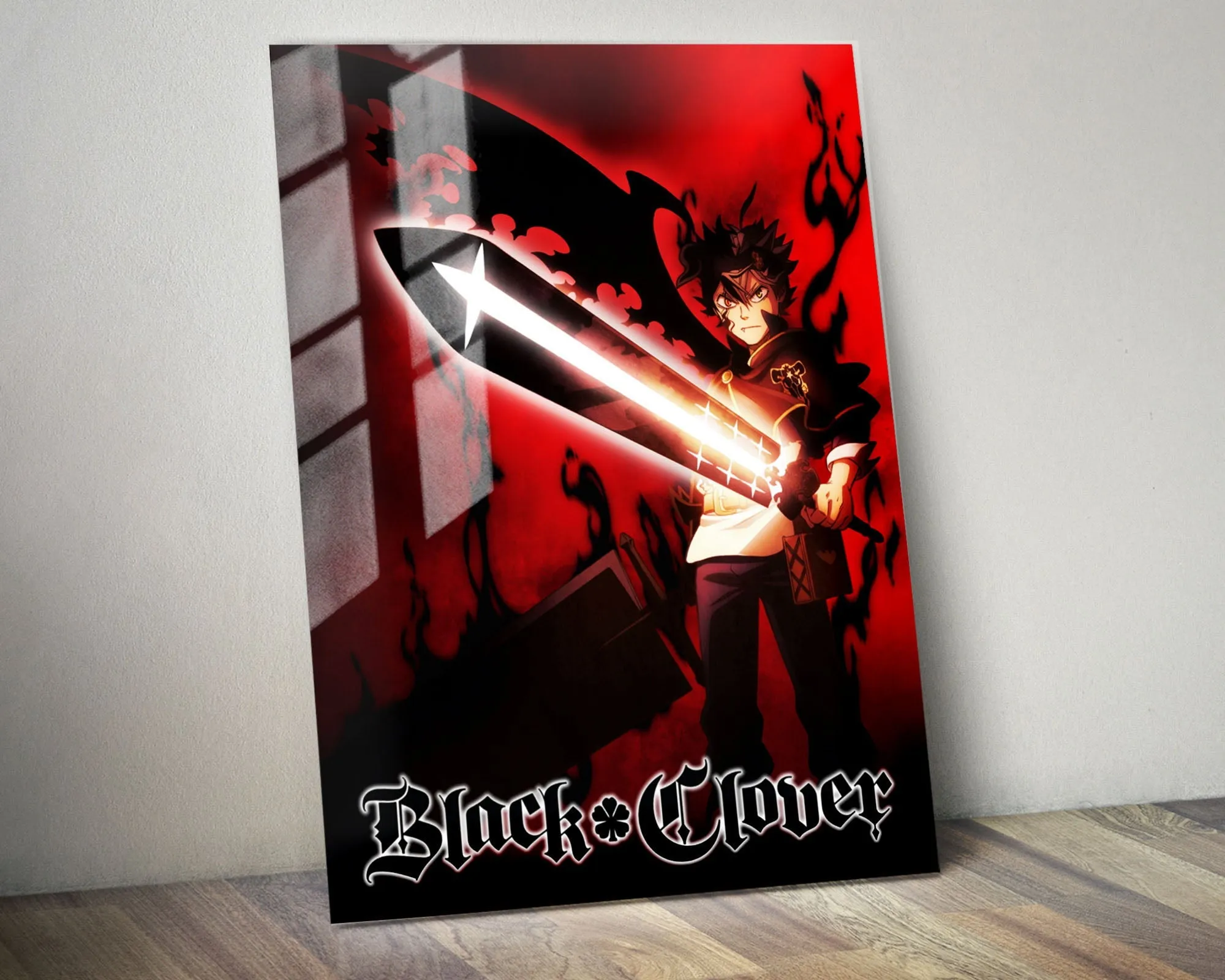 Black Clover Asta Red Metal Poster