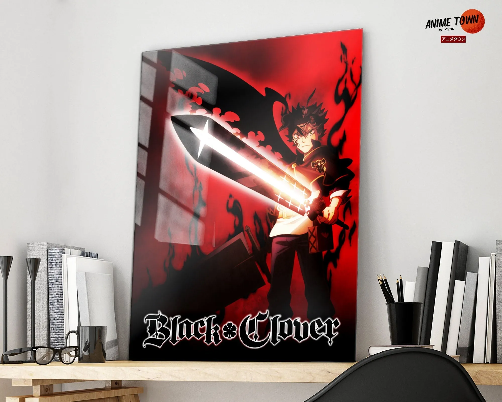 Black Clover Asta Red Metal Poster