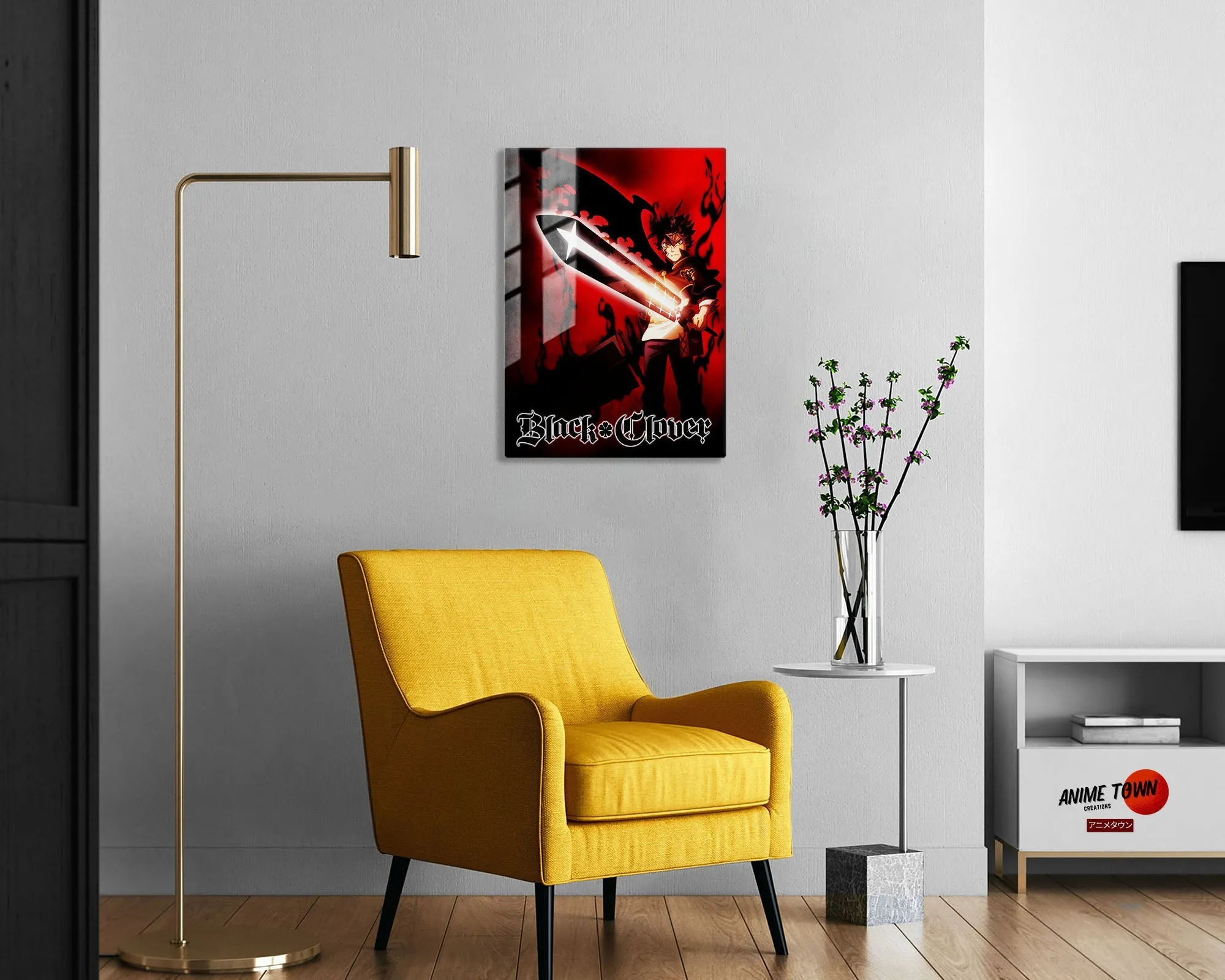 Black Clover Asta Red Metal Poster
