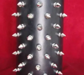 Black Leather Gauntlet w/ Silver Tree Spikes