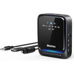 BlitzMax bluetooth 5.2 Adapter Dual Connection 3.5 mm AUX RCA Digital Optical Output