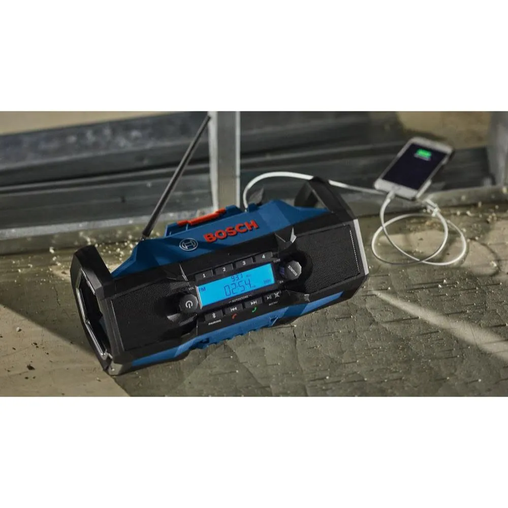 Bosch GPB18V-2CN 18V Compact Jobsite Radio with Bluetooth 5.0