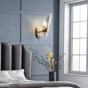 Brass Textured Glass Sconce Light with Exposed Wall Mount - Modern Lighting for Dining Room