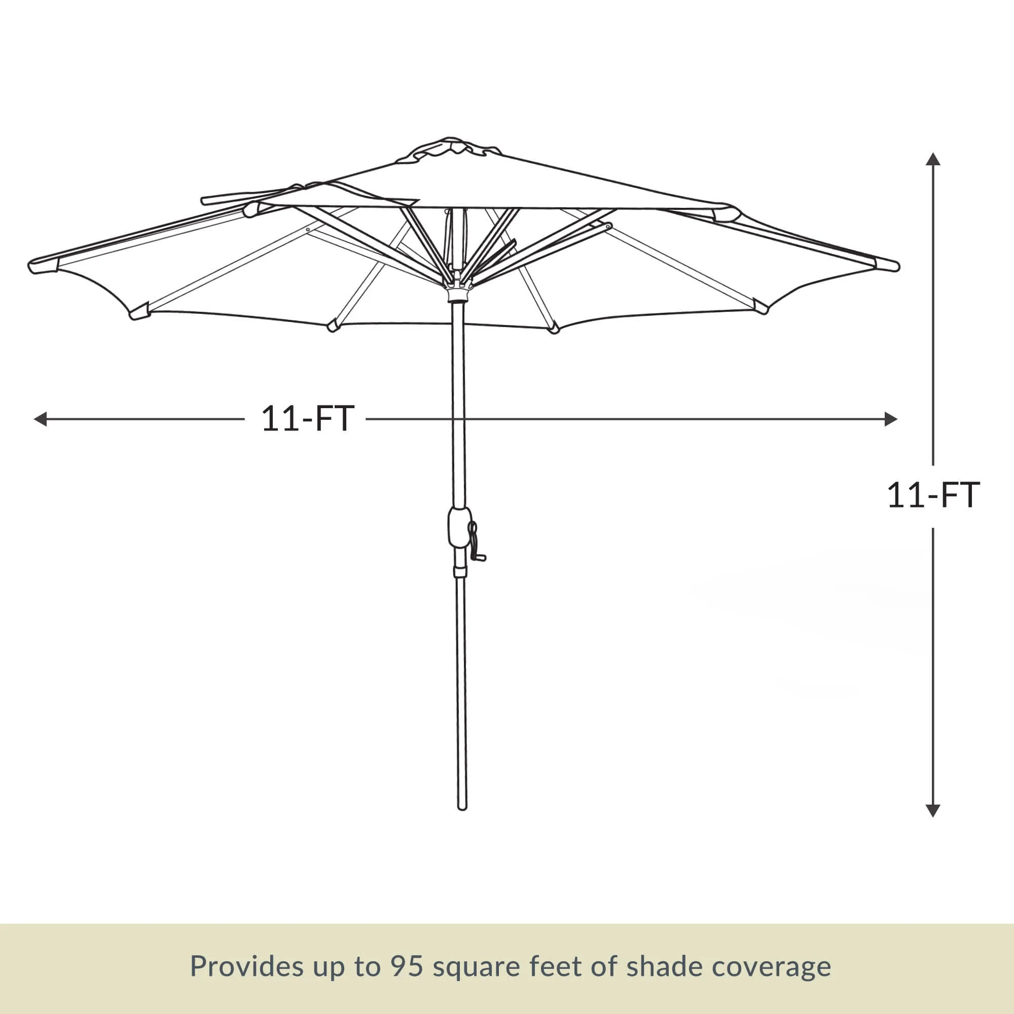 Calypso Fiesta 11-ft Octagonal Market Umbrella with Solar LED Lights - Breez-Tex
