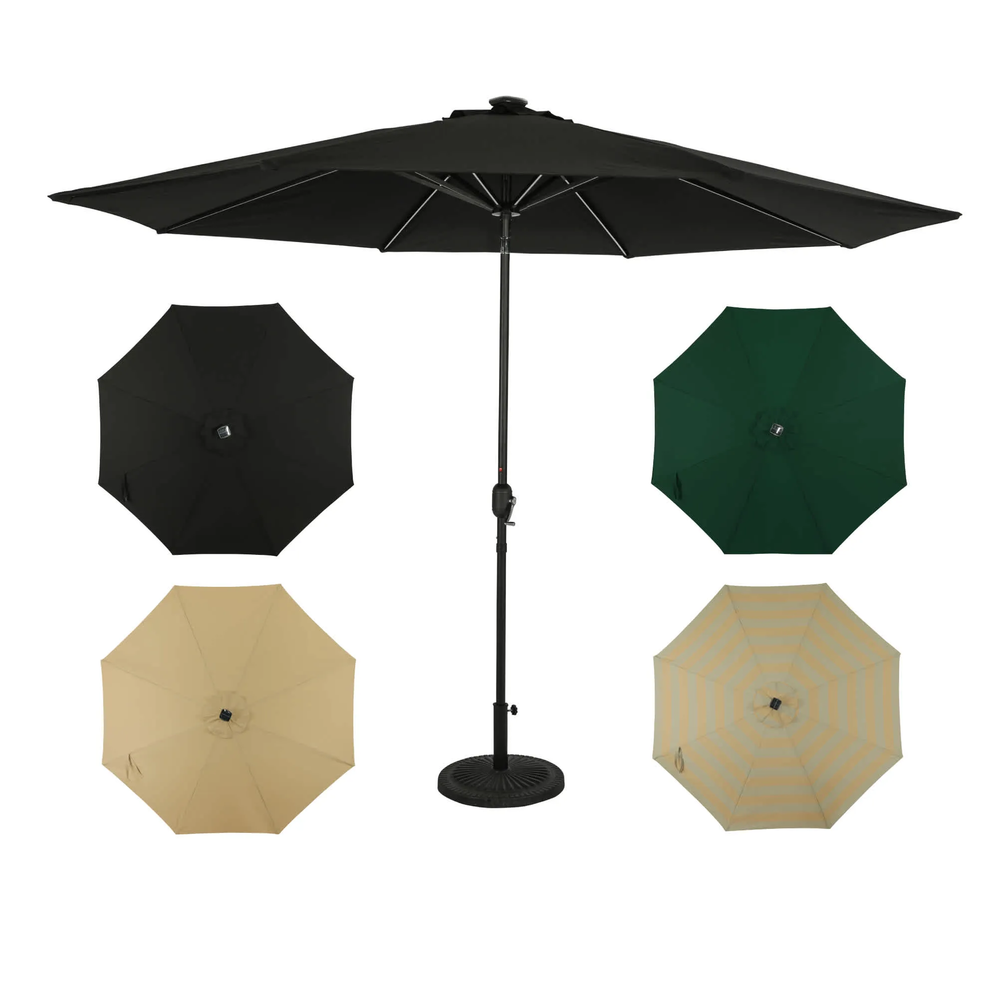 Calypso Fiesta 11-ft Octagonal Market Umbrella with Solar LED Lights - Breez-Tex