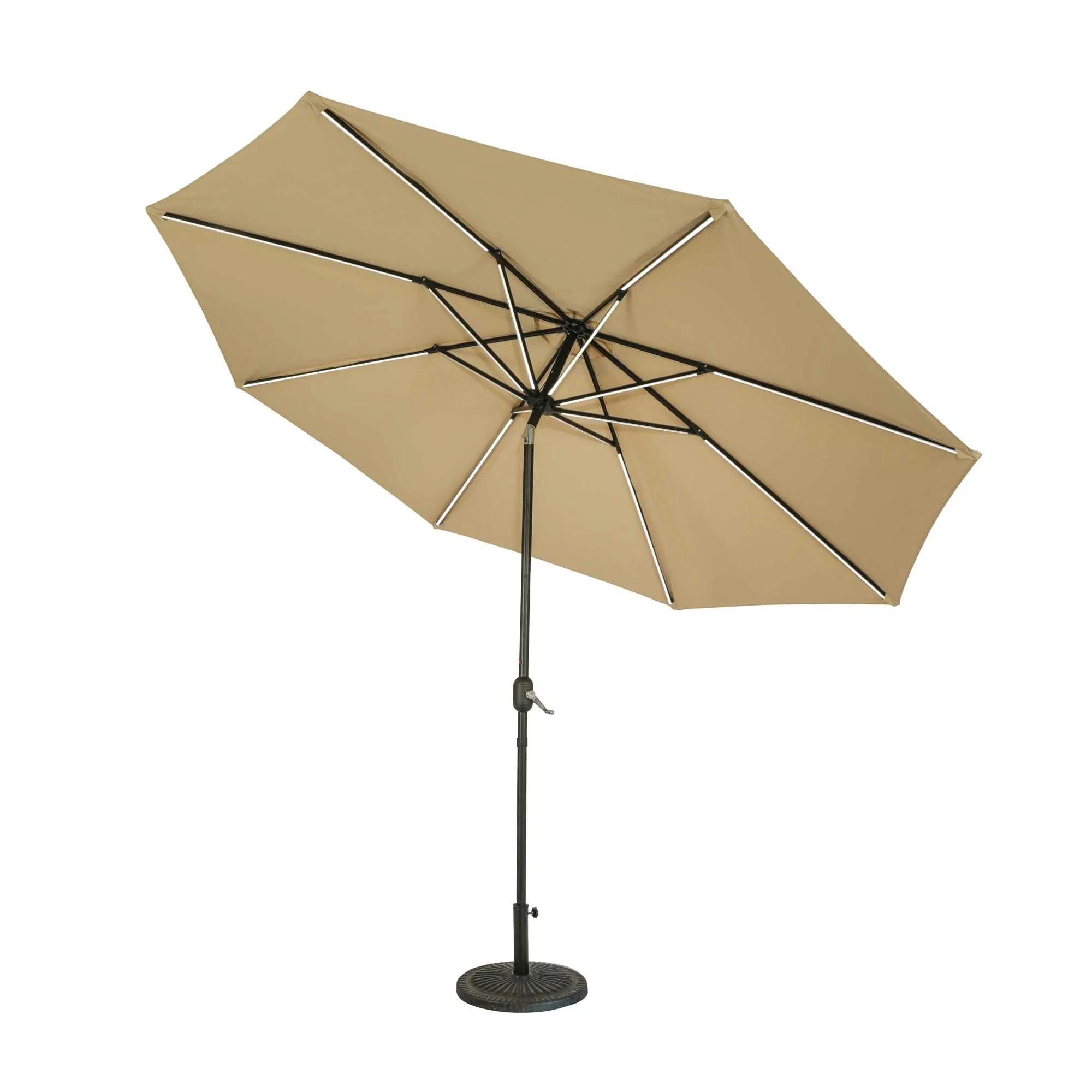 Calypso Fiesta 11-ft Octagonal Market Umbrella with Solar LED Lights - Breez-Tex