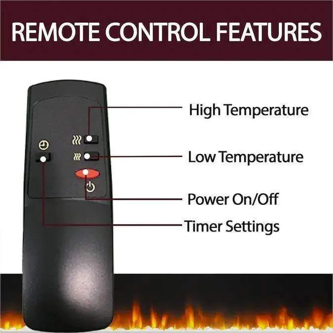 Cambridge Seville Electric Fireplace Heater with 47-In. Cherry TV Stand, Enhanced Log Display, Multi-Color Flames, and Remote Control