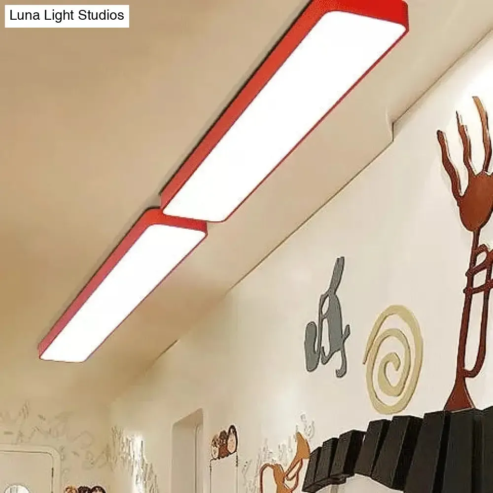 Candy Colored LED Ceiling Lamp for Baby and Kids' Bedroom - Acrylic Linear Mount