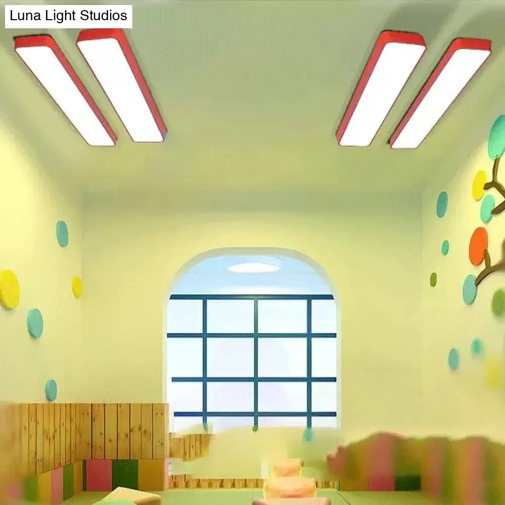 Candy Colored LED Ceiling Lamp for Baby and Kids' Bedroom - Acrylic Linear Mount