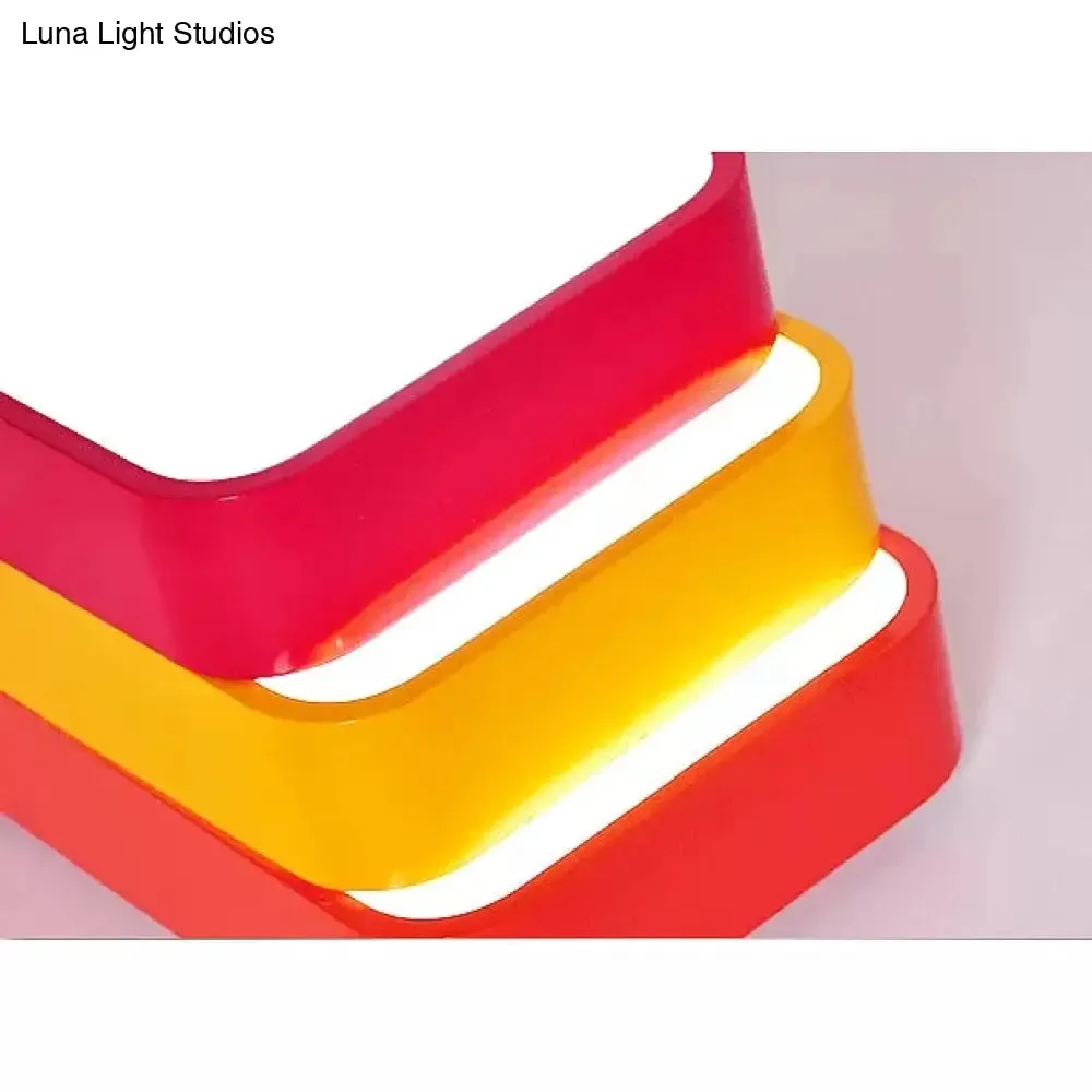 Candy Colored LED Ceiling Lamp for Baby and Kids' Bedroom - Acrylic Linear Mount