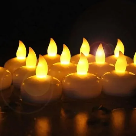 CHECK AND SHOP Water Sensor Battery Operated LED Floating Flameless & Smokeless Tealight Candles Perfect for Diwali, Party and Christmas Decorations (Multi-Colour, Pack of 12)