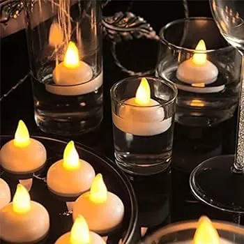 CHECK AND SHOP Water Sensor Battery Operated LED Floating Flameless & Smokeless Tealight Candles Perfect for Diwali, Party and Christmas Decorations (Multi-Colour, Pack of 12)
