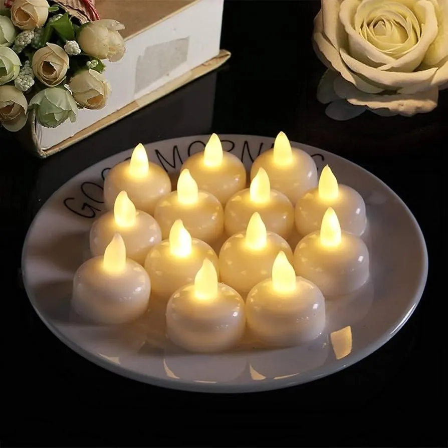 CHECK AND SHOP Water Sensor Battery Operated LED Floating Flameless & Smokeless Tealight Candles Perfect for Diwali, Party and Christmas Decorations (Multi-Colour, Pack of 12)