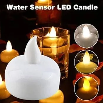 CHECK AND SHOP Water Sensor Battery Operated LED Floating Flameless & Smokeless Tealight Candles Perfect for Diwali, Party and Christmas Decorations (Multi-Colour, Pack of 12)