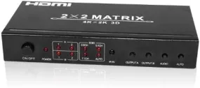 Ckitze BG-525 2 x 2 HDMI Switch/Splitter with Remote Control
