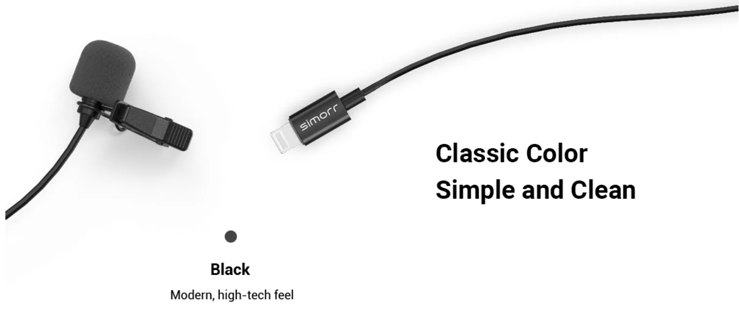 [CLEARANCE] Simorr by SmallRig Wave L3 Lavalier Microphone Made for Lightning Devices Perfect for Interviews, Vlogging and Broadcast | Model - 3453