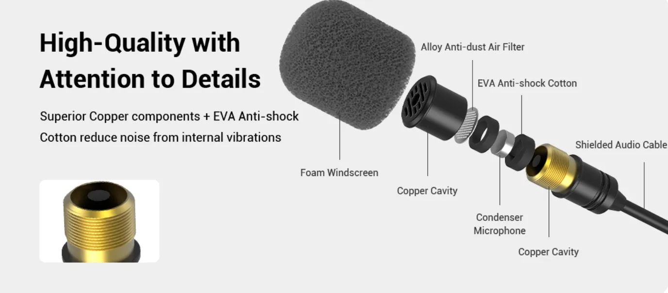 [CLEARANCE] Simorr by SmallRig Wave L3 Lavalier Microphone Made for Lightning Devices Perfect for Interviews, Vlogging and Broadcast | Model - 3453