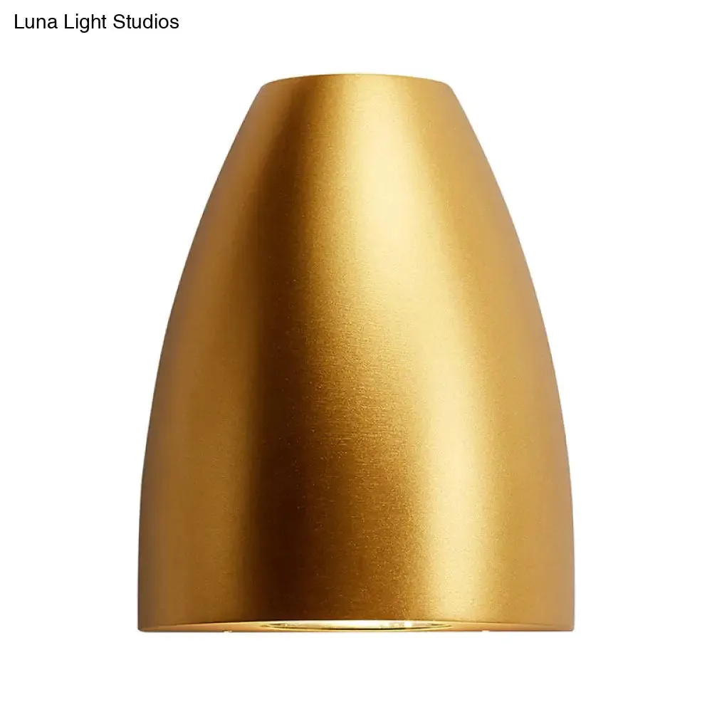 Contemporary Bullet Wall Sconce - LED Up and Downlight for Stairway - Modern Metallic Finish in Black/Grey/White