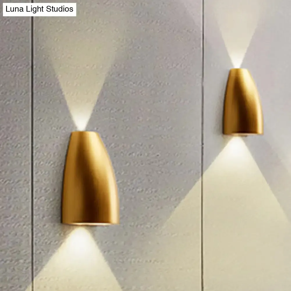 Contemporary Bullet Wall Sconce - LED Up and Downlight for Stairway - Modern Metallic Finish in Black/Grey/White