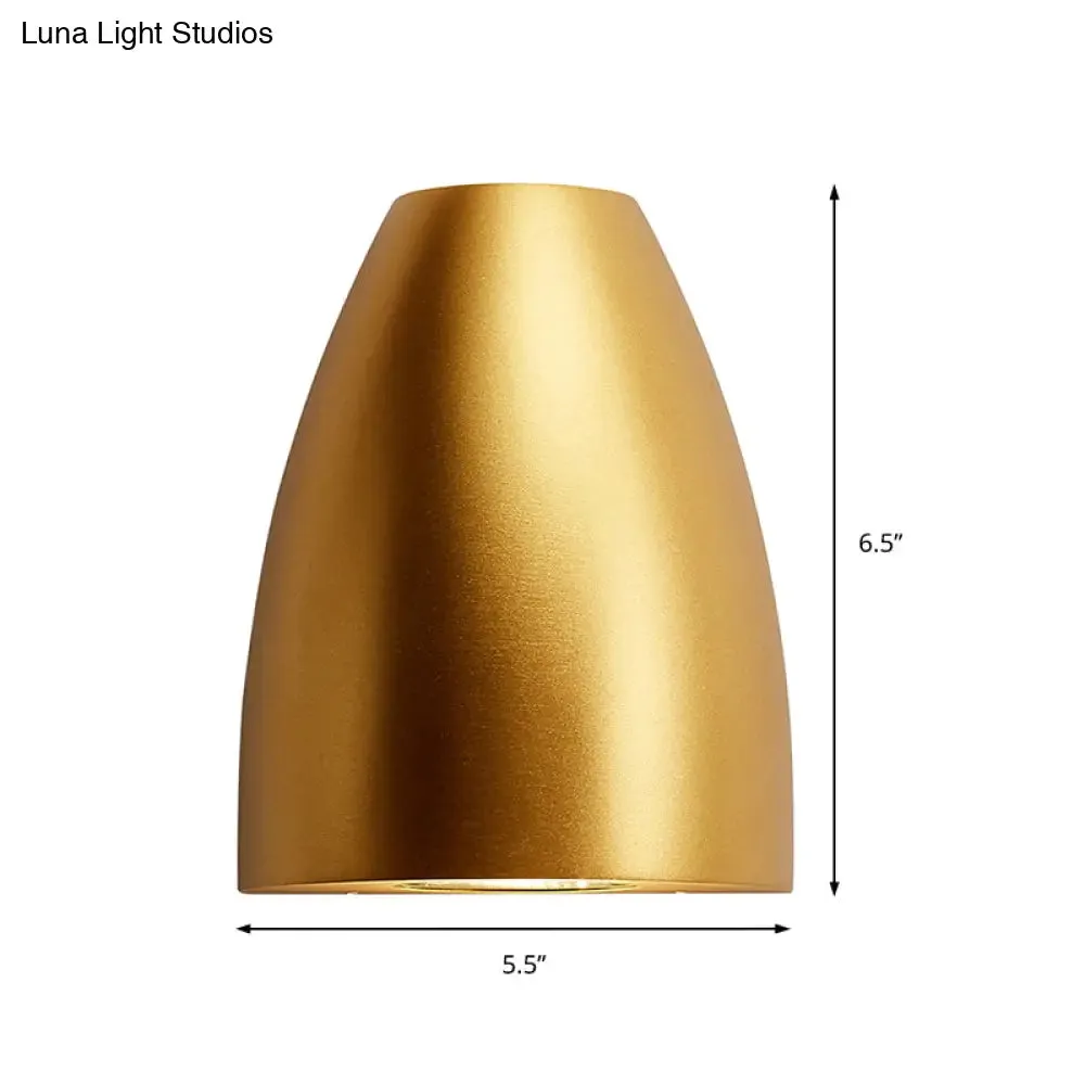 Contemporary Bullet Wall Sconce - LED Up and Downlight for Stairway - Modern Metallic Finish in Black/Grey/White