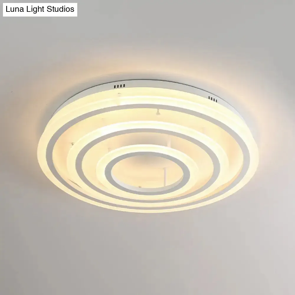 Contemporary LED Acrylic Hoop Ceiling Light in Warm/White - 18"/29.5" Width