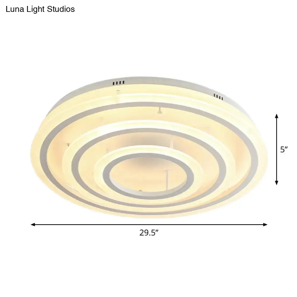 Contemporary LED Acrylic Hoop Ceiling Light in Warm/White - 18"/29.5" Width