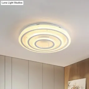Contemporary LED Acrylic Hoop Ceiling Light in Warm/White - 18"/29.5" Width