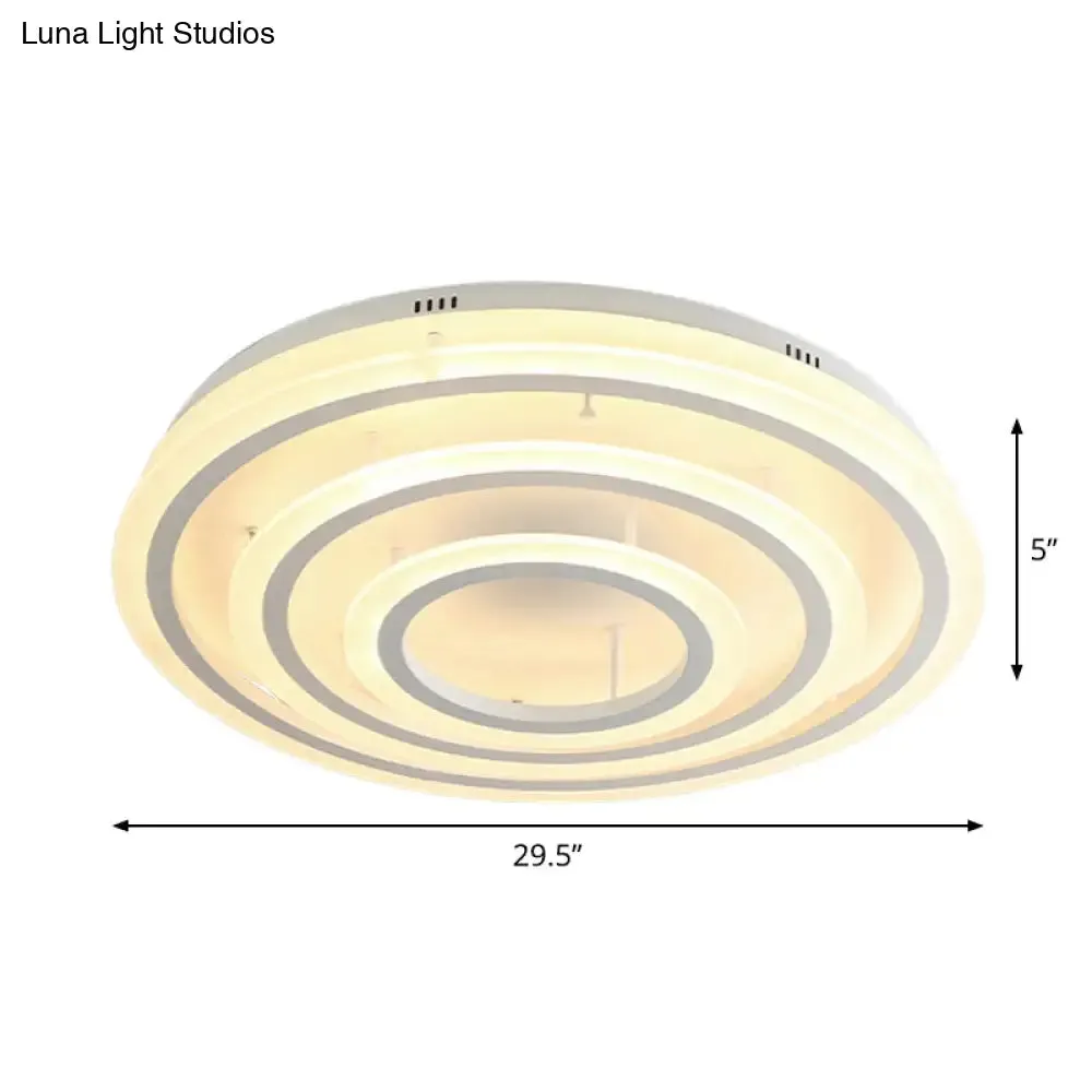 Contemporary LED Acrylic Hoop Ceiling Light in Warm/White - 18"/29.5" Width