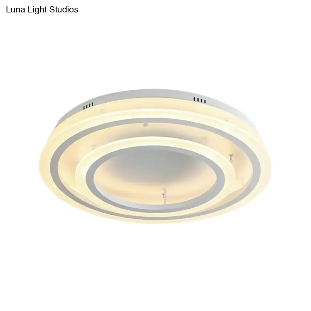 Contemporary LED Acrylic Hoop Ceiling Light in Warm/White - 18"/29.5" Width