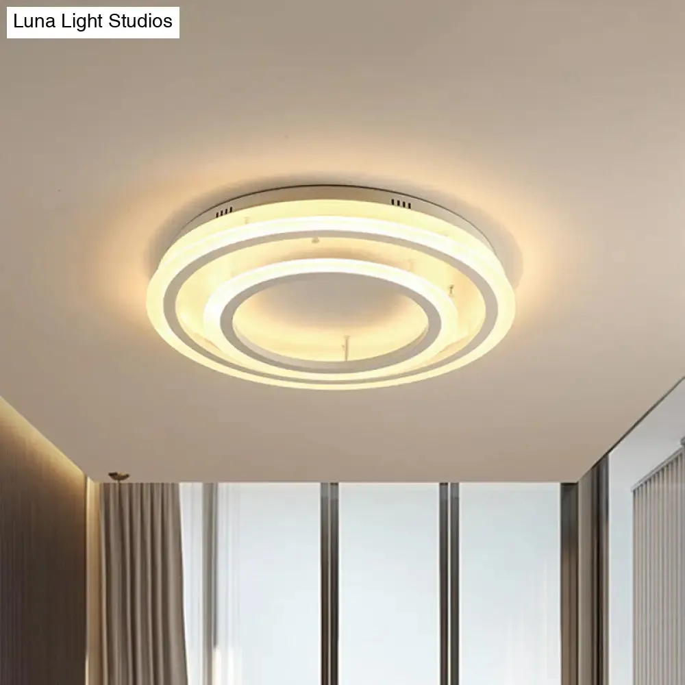 Contemporary LED Acrylic Hoop Ceiling Light in Warm/White - 18"/29.5" Width