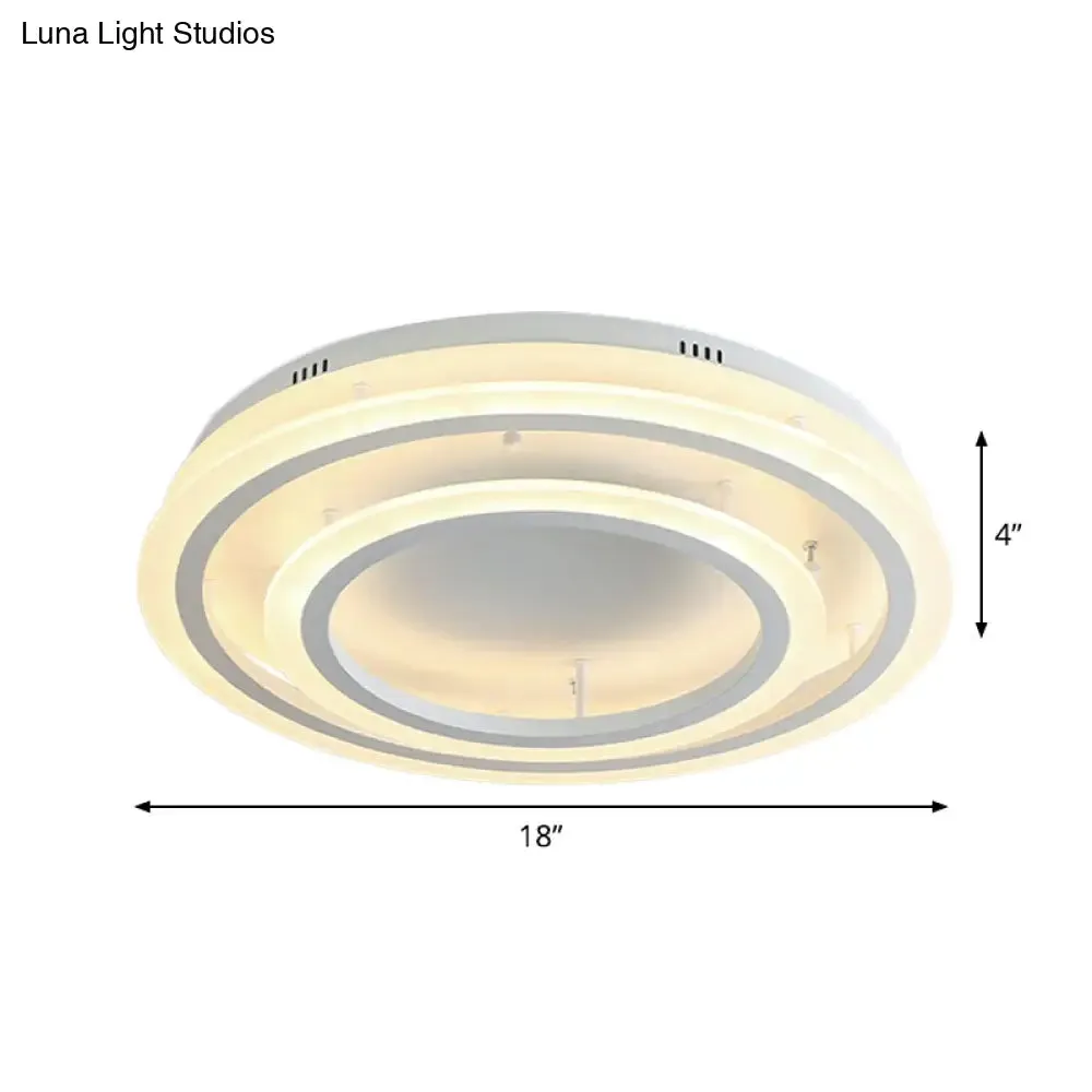 Contemporary LED Acrylic Hoop Ceiling Light in Warm/White - 18"/29.5" Width