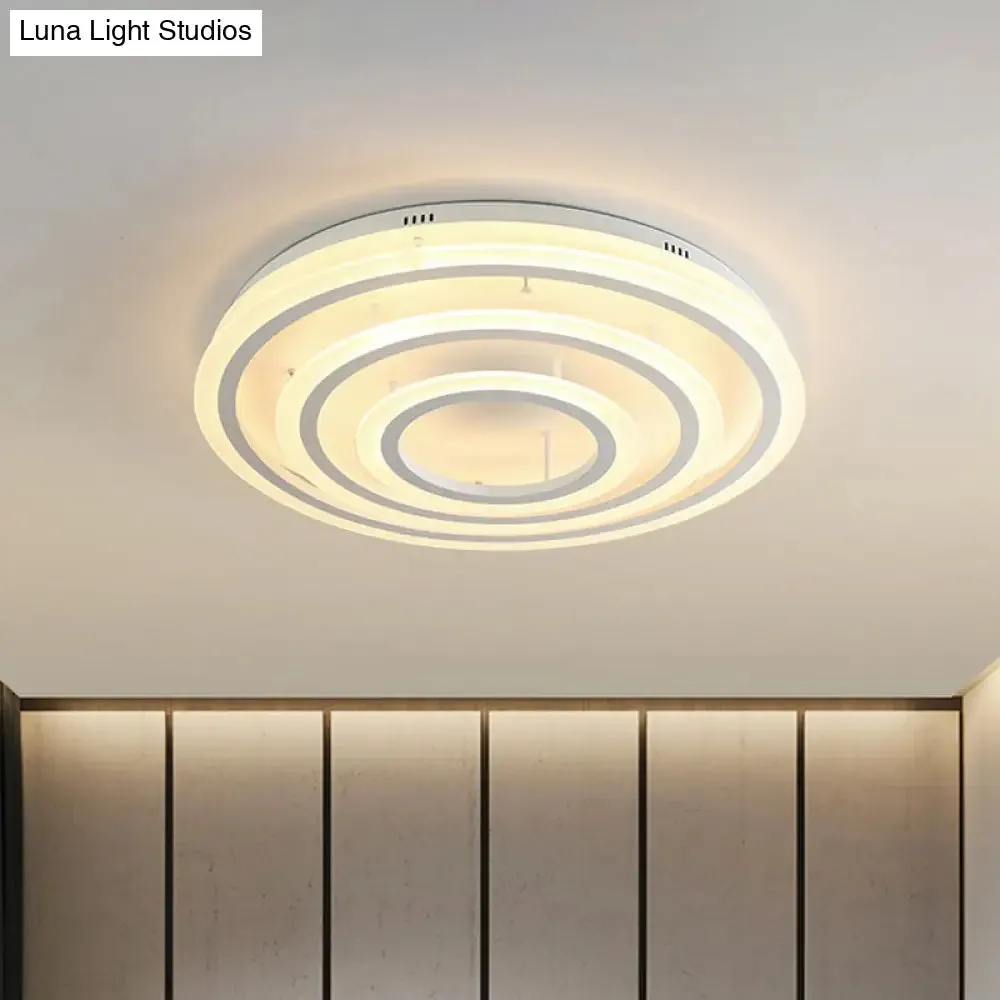 Contemporary LED Acrylic Hoop Ceiling Light in Warm/White - 18"/29.5" Width