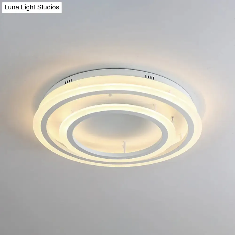 Contemporary LED Acrylic Hoop Ceiling Light in Warm/White - 18"/29.5" Width