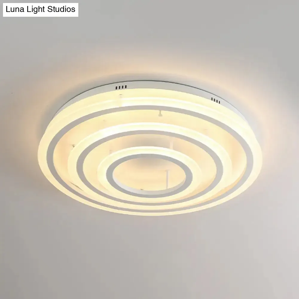 Contemporary LED Acrylic Hoop Ceiling Light in Warm/White - 18"/29.5" Width