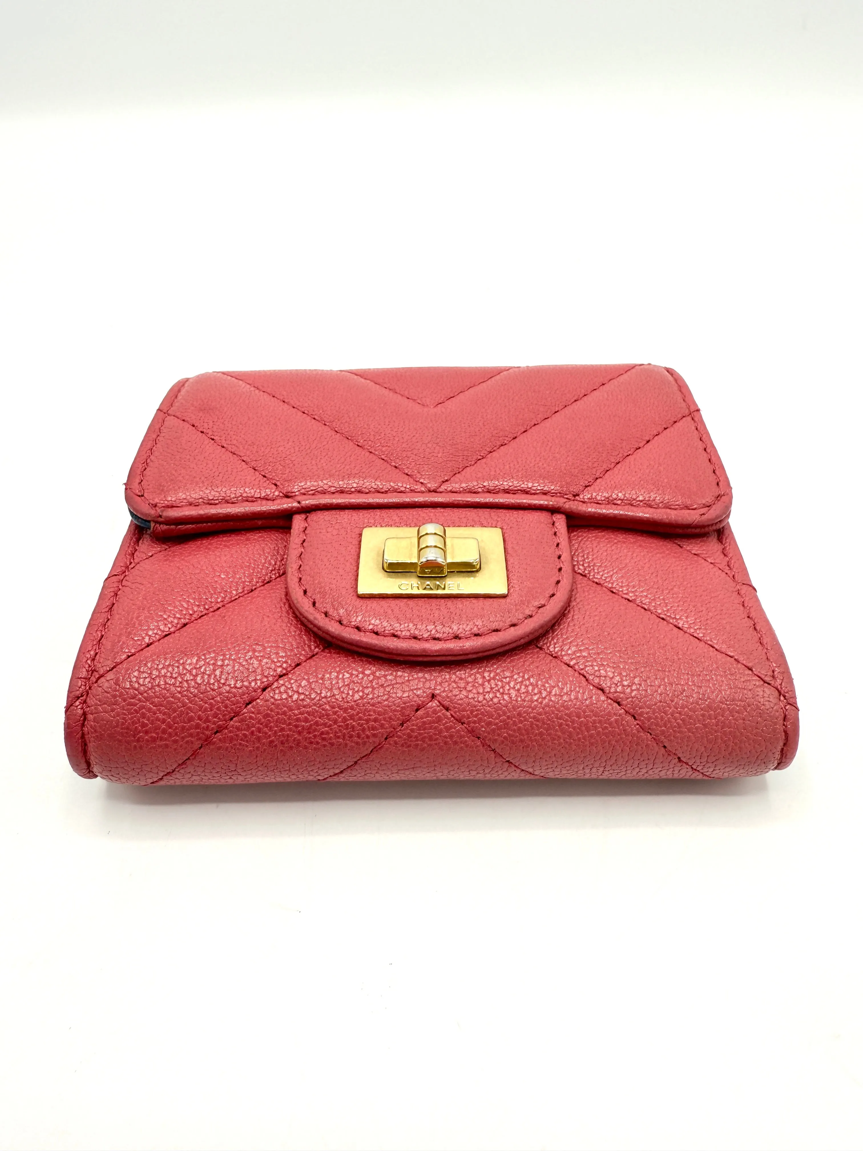 Coral Chevron GHW Reissue Compact Wallet