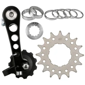 Cyclingdeal Conversion Kit Fixie Bike Single Speed Aluminum Chain Tensioner With Adaptor For Road Bike and MTB