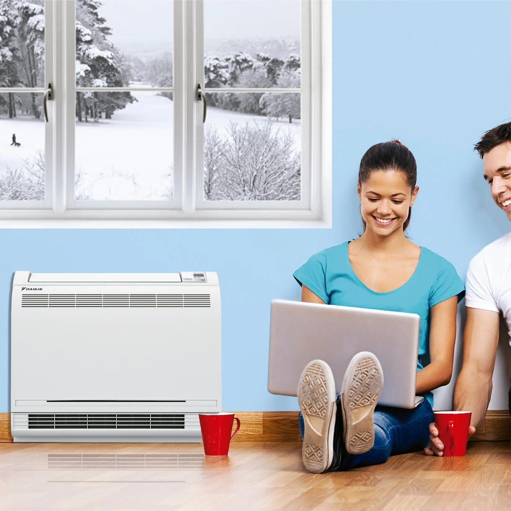 Daikin 4-Zone Floor Standing Hyper Heat Ductless Mini-Split 36000 BTU Heat Pump Air Conditioner 9k   9k   15k   15k - 20 SEER2