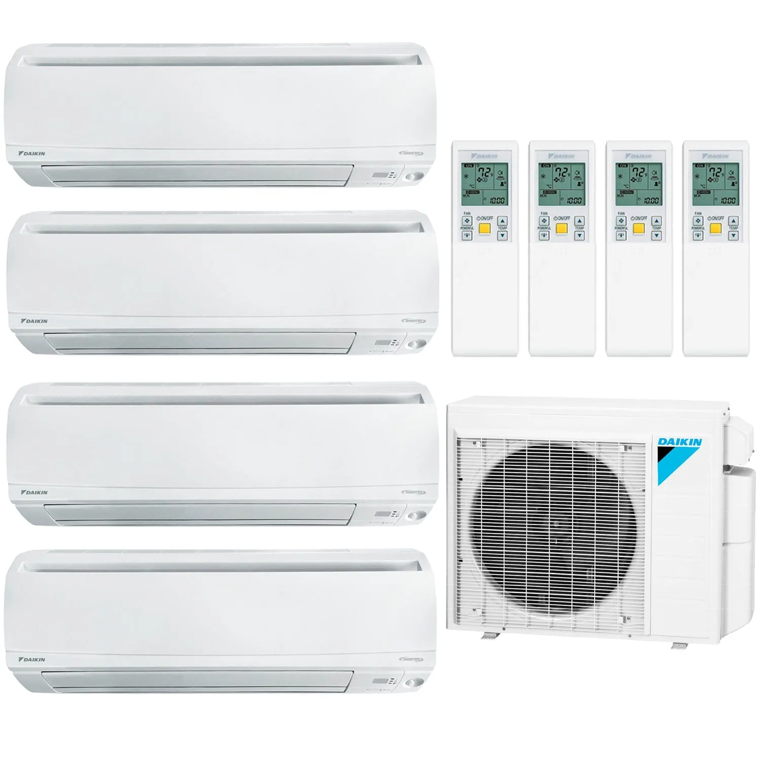 Daikin 4-Zone Wall Mounted Ductless Mini-Split 36000 BTU Heat Pump Air Conditioner 9k   9k   12k   12k - 18.1 SEER2
