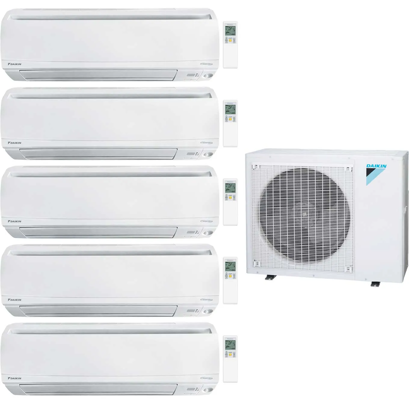 Daikin 5-Zone Wall Mounted Ductless Mini-Split 48000 BTU Heat Pump Air Conditioner 7k   9k   9k   12k   12k - 20.6 SEER2