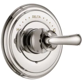 Delta Cassidy Collection Polished Nickel Monitor 14 Series Shower Valve Control Only INCLUDES Single French Scroll Lever Handle and Valve with Stops D1861V