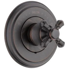 Delta Cassidy Collection Venetian Bronze Monitor 14 Shower Faucet Control COMPLETE ITEM with Single Cross Handle and Rough-in Valve without Stops D1592V