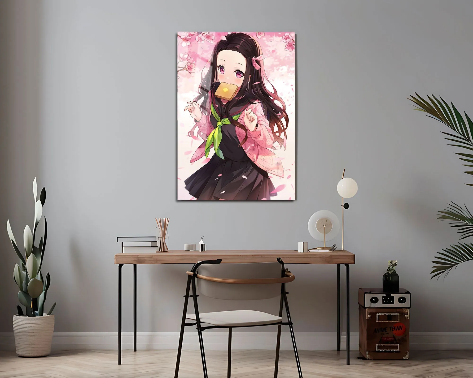Demon Slayer Nezuko Cute Cherry Blossoms Metal Poster