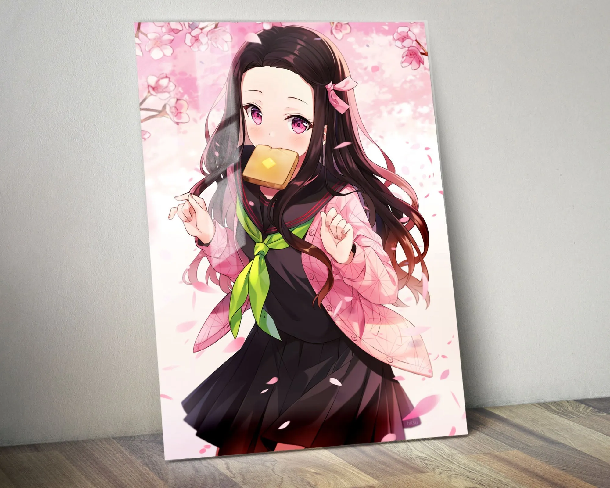 Demon Slayer Nezuko Cute Cherry Blossoms Metal Poster
