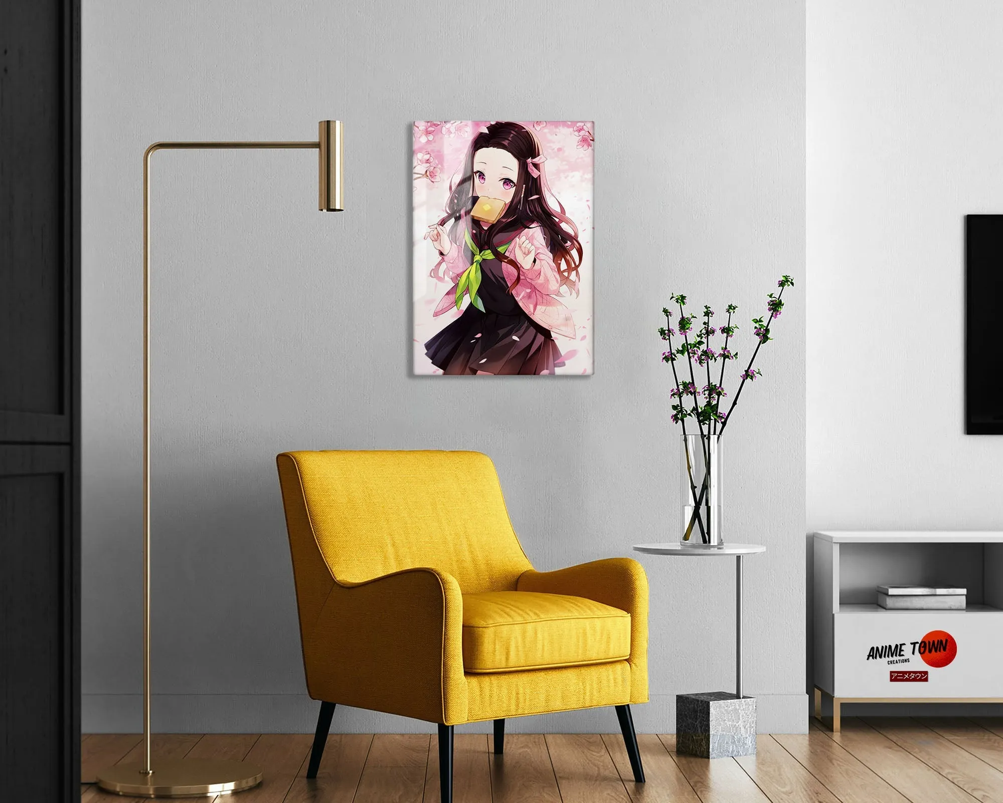Demon Slayer Nezuko Cute Cherry Blossoms Metal Poster