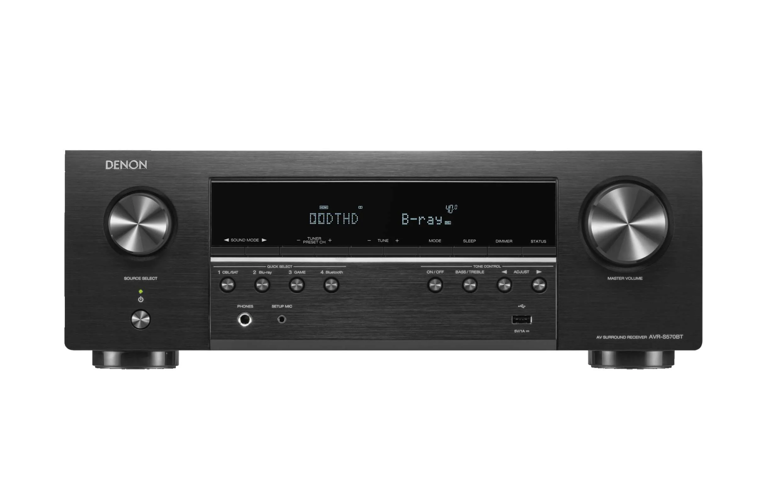 Denon AVR-S570BT 5.2 Channel 8K Surround Sound AV Receiver